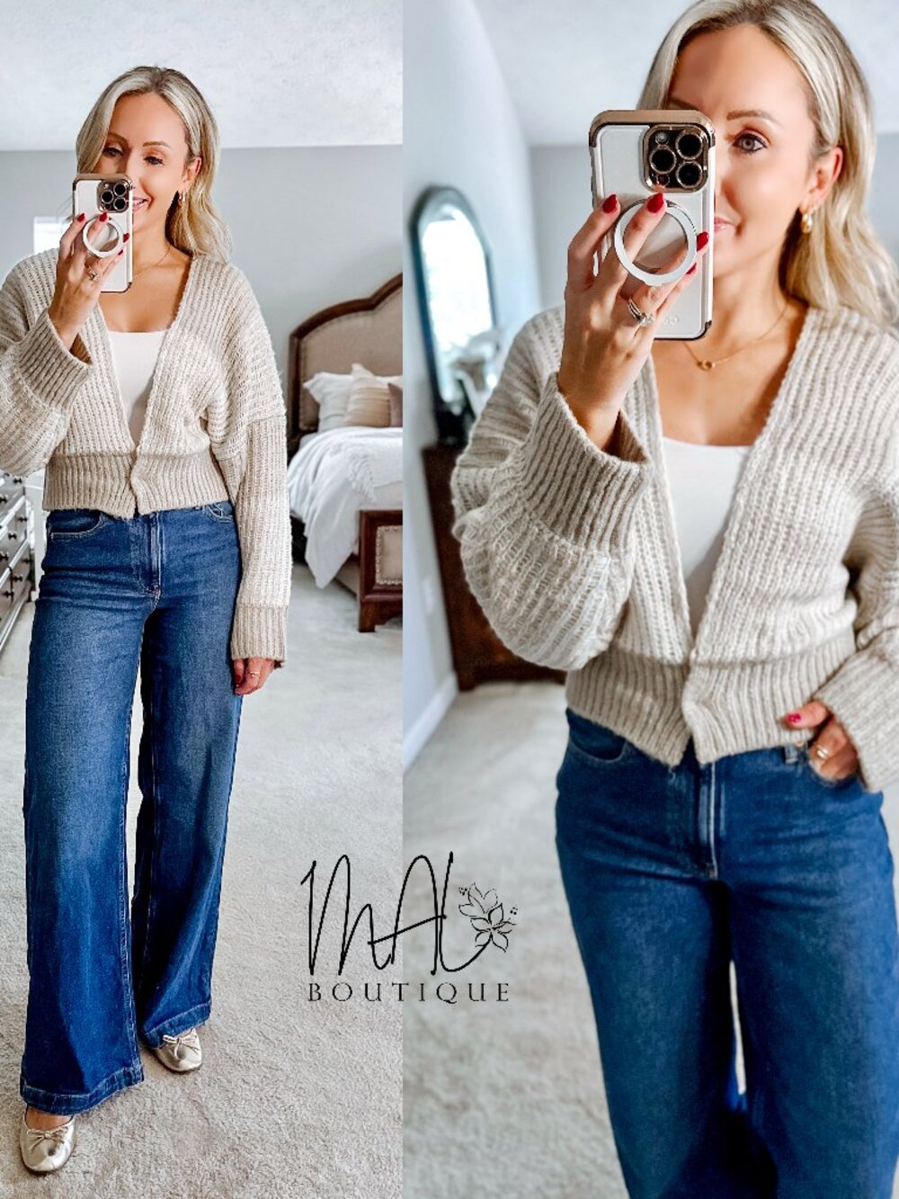 Isabel Two-Tone Checkered Sweater Cardigan | Women's Fall and Winter Style